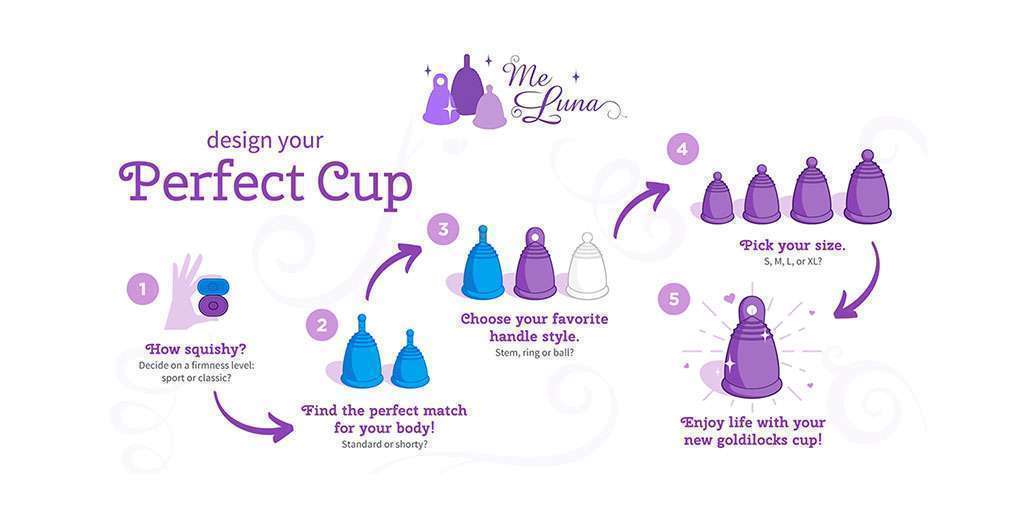 Me Luna Menstrual Cup Classic Handle Small Blue