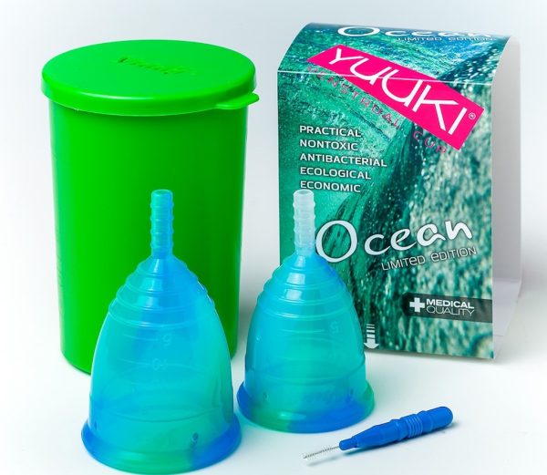 yuuki ocean menstrual cup packaging 2 sizes